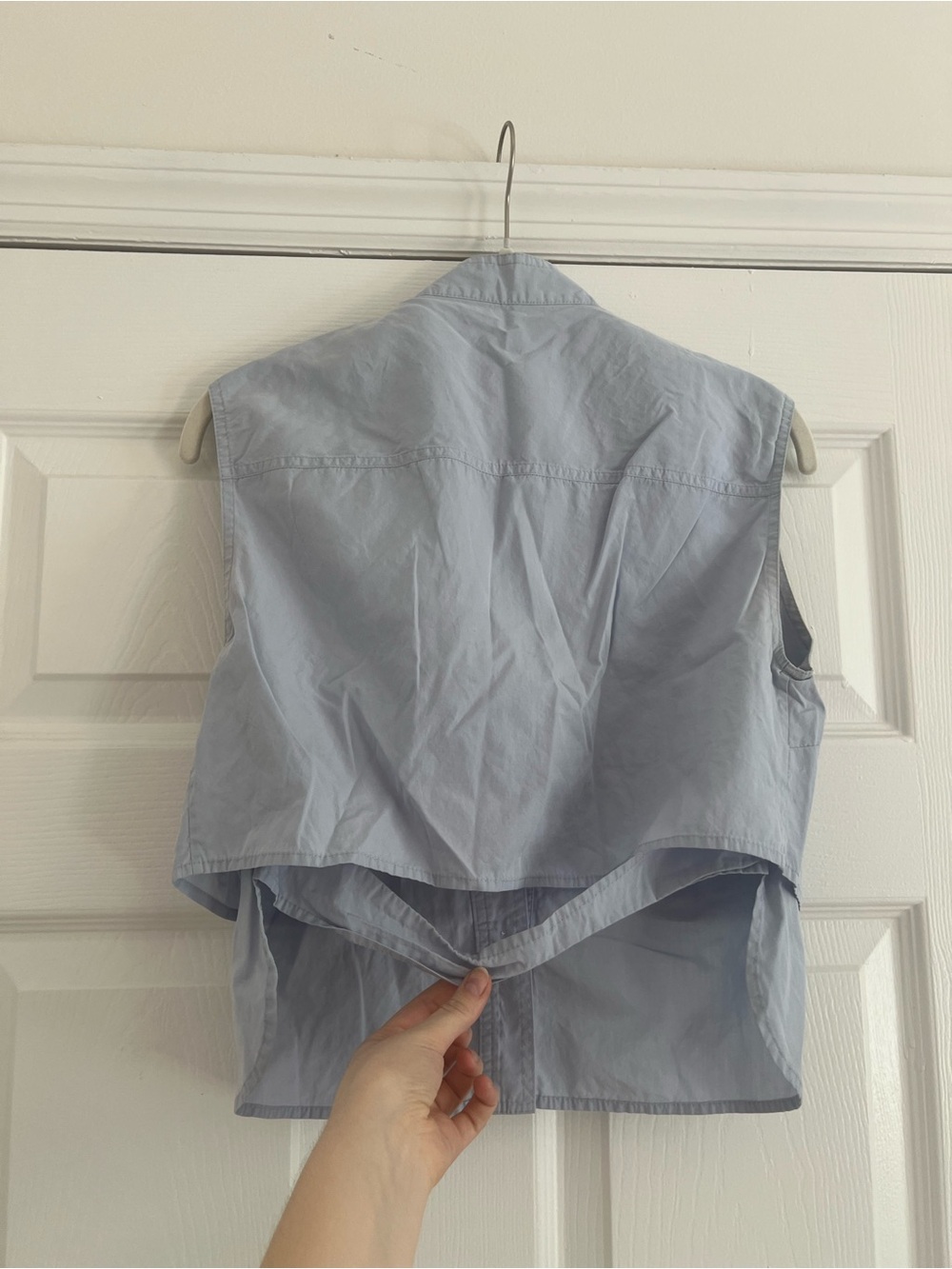 TOME Light Blue Sleeveless Button Down Shirt
